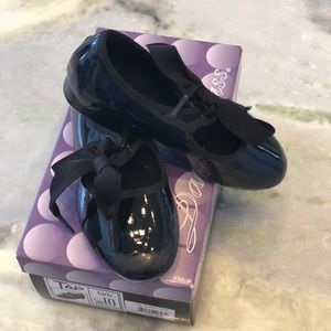 Little Girls Black Tap Shoes Size 10